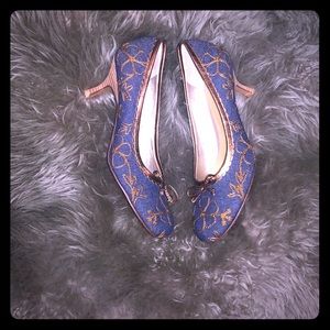NWT Aldo denim and gold heels - size 7